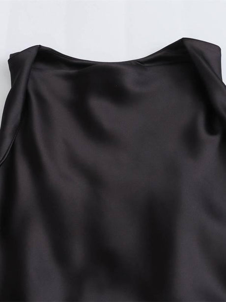 Aurohaya Sleeveless Satin Maxi Dress