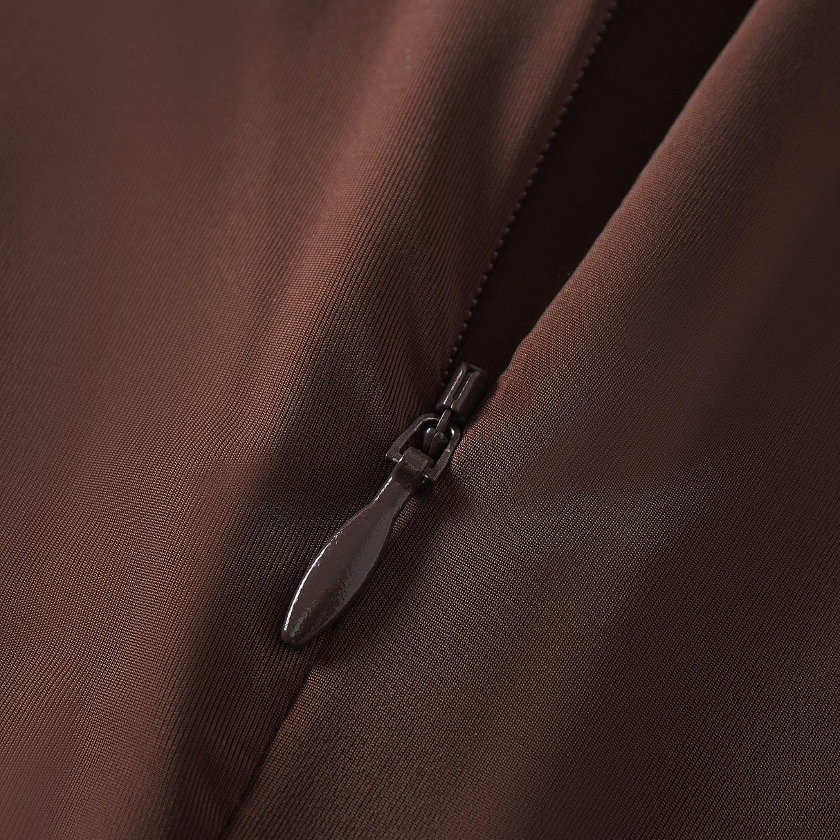 Aurohaya Charitina Brown Fitted Ruched Midi Dress