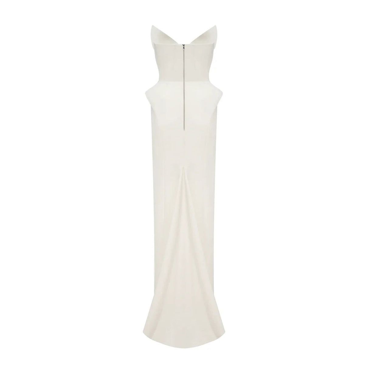 Aurohaya Alba White Barrel Waist Corset Maxi Dress