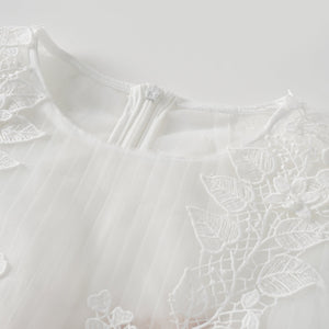 Aurohaya Annabelle Flower-appliqué Tulle Midi Dress