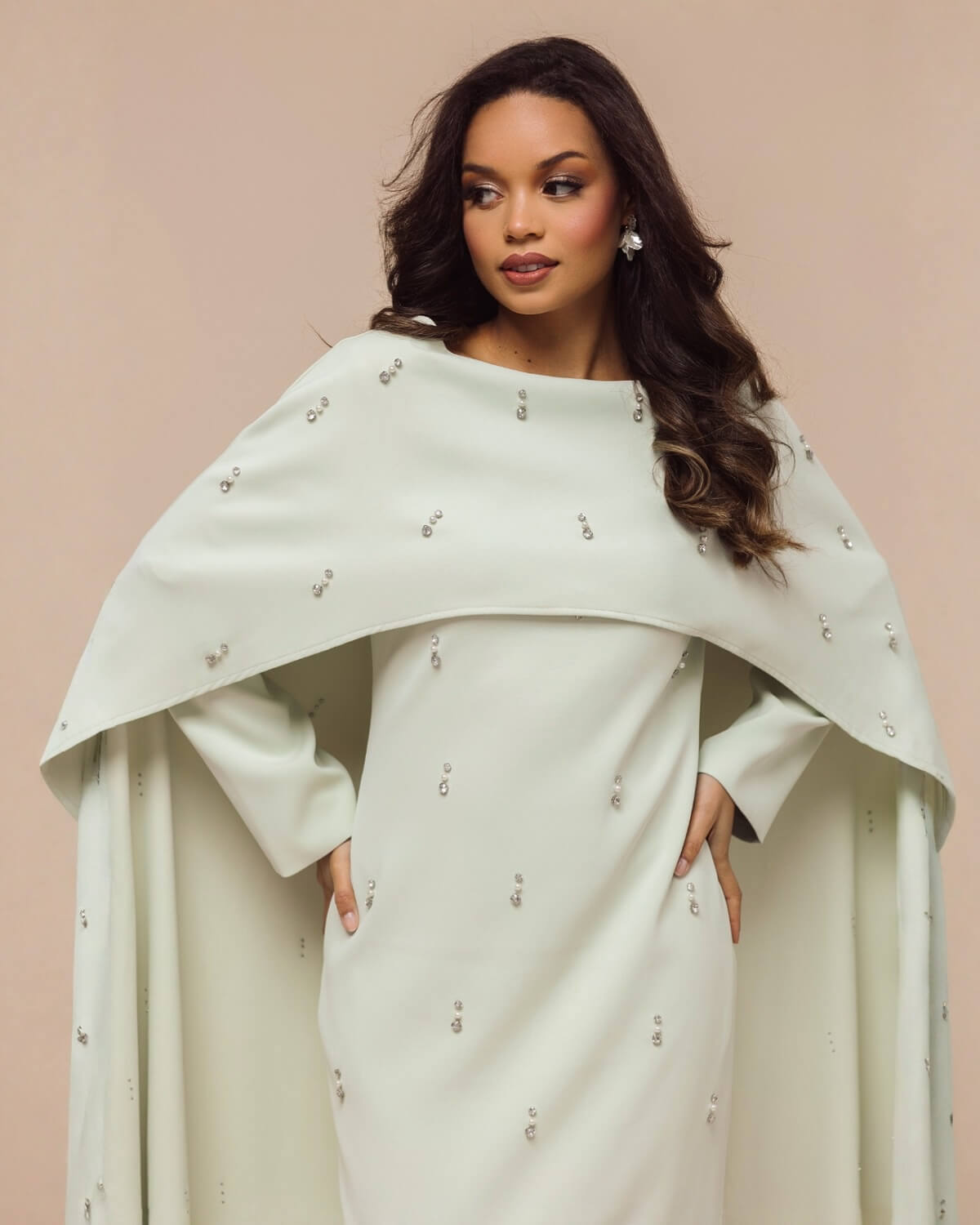 Aurohaya Modest Maxi Cape Dress
