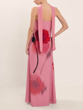 Unique Floral Print Off-the-shoulder Maxi Dress