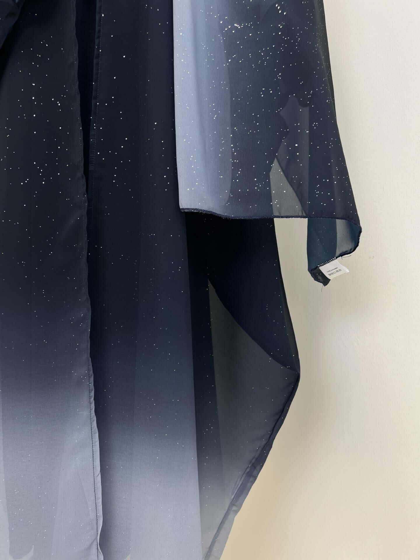 Gradient Galaxy Sparkling Abaya with Hijab 2-Piece Set