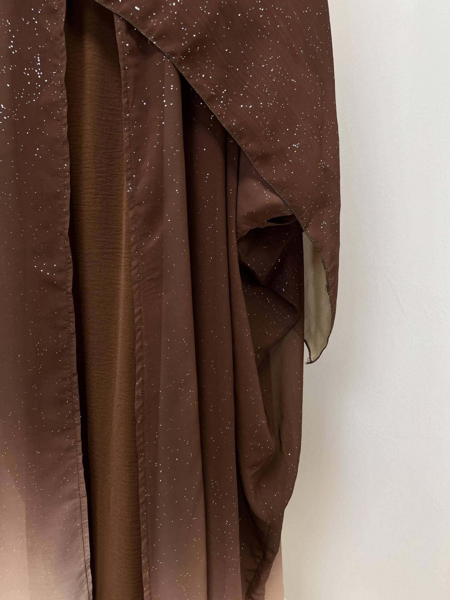 Gradient Galaxy Sparkling Abaya with Hijab 2-Piece Set