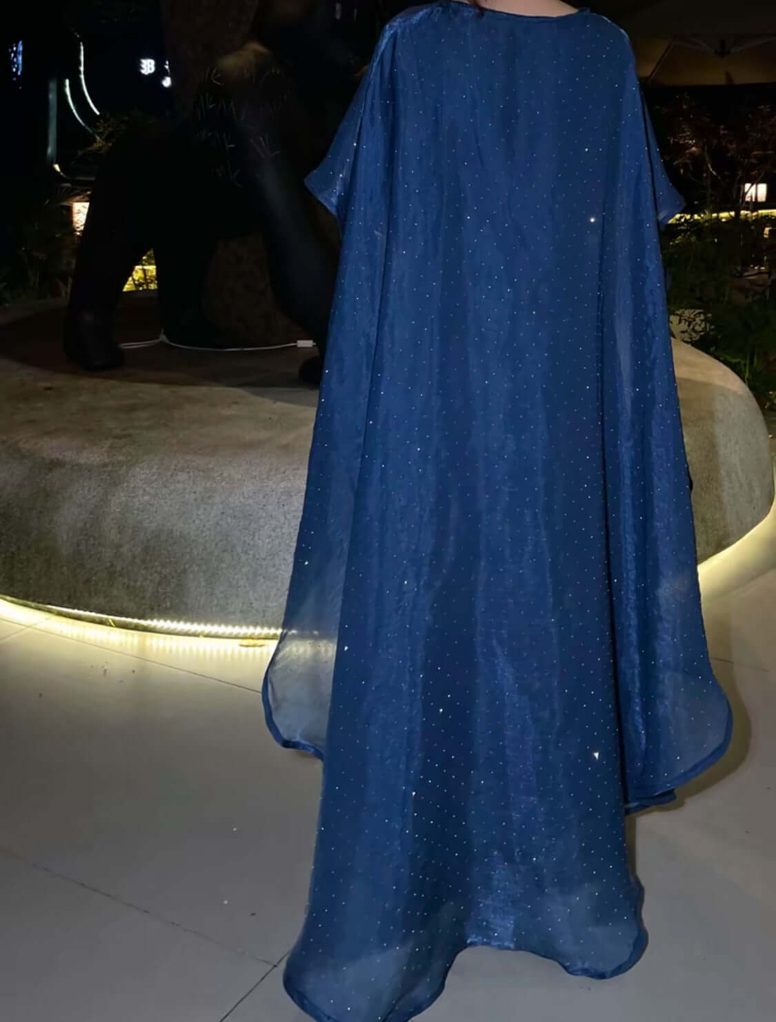 Simple Starry Cape Abaya for Women 2-Piece Set