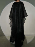 Simple Starry Cape Abaya for Women 2-Piece Set