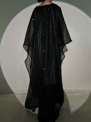 Simple Starry Cape Abaya for Women 2-Piece Set