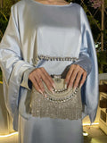 Satin Cape Elegant Abaya 2-Piece Set