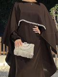 Elegant Satin Cape Abaya 2-Piece Set