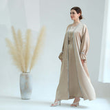 Lightweight Satin Abaya 2-Piece Set
