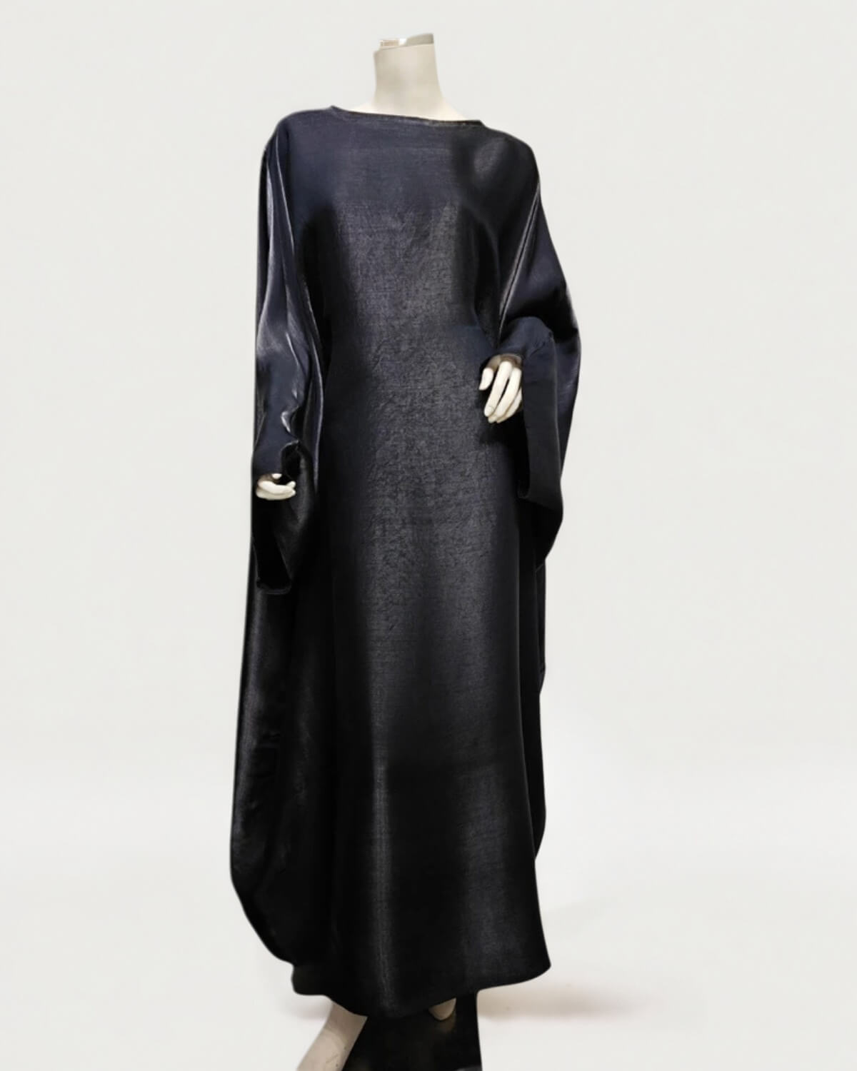 Solid Black Maxi Butterfly Abaya Dress
