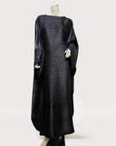 Solid Black Maxi Butterfly Abaya Dress