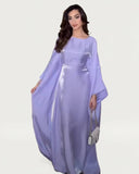 Solid Purple Maxi Butterfly Abaya Dress