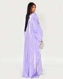 Solid Purple Maxi Butterfly Abaya Dress
