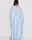 Solid Satin Butterfly Abaya Maxi Dress