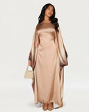 Printed Bodycon Part Butterfly Abaya