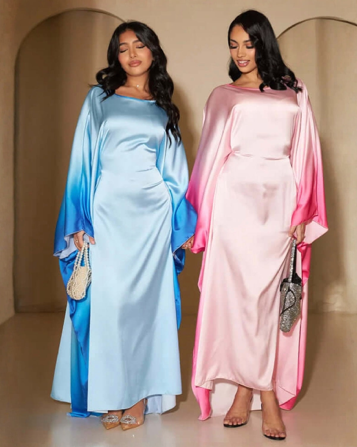 Printed Bodycon Part Butterfly Abaya