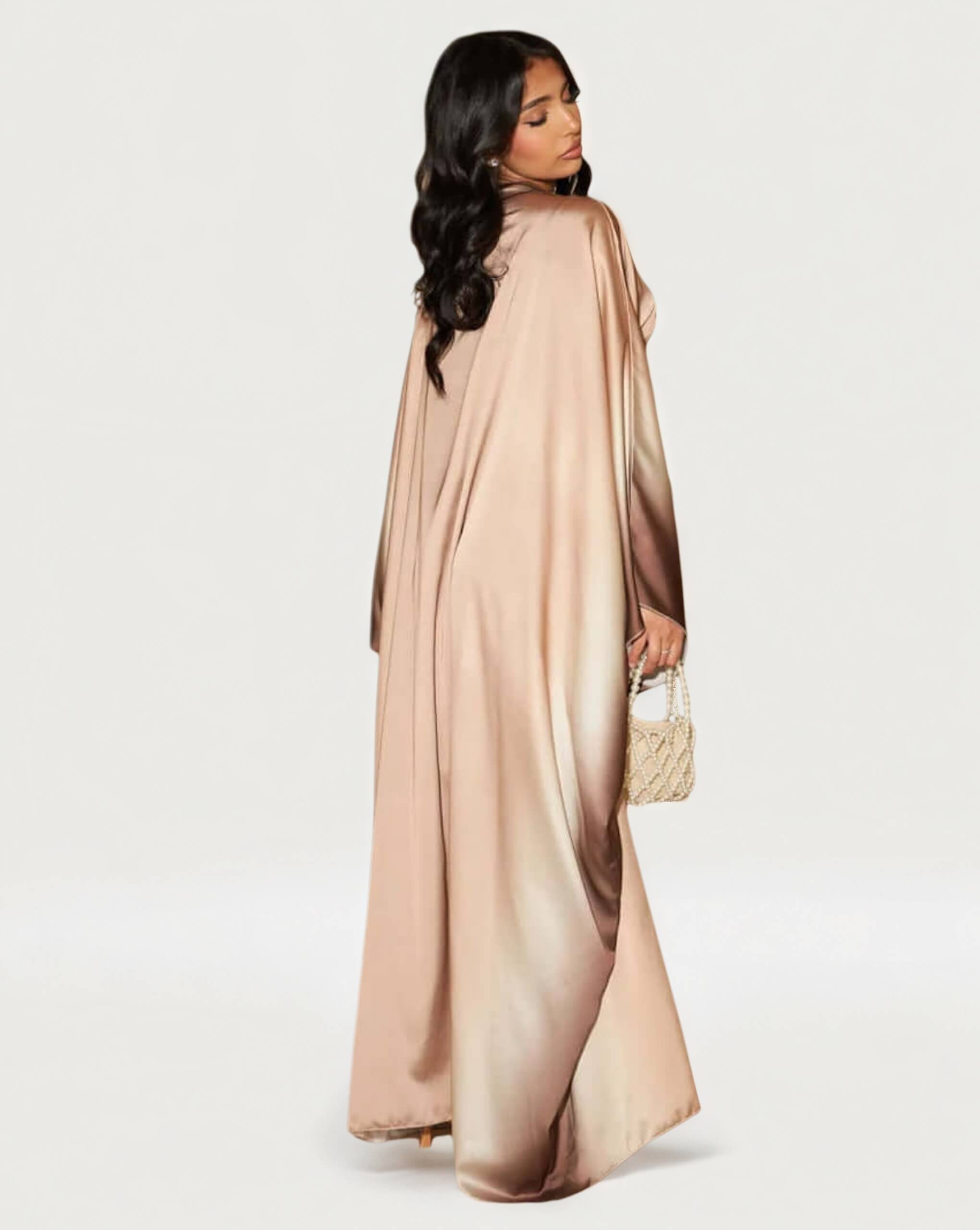Printed Bodycon Part Butterfly Abaya