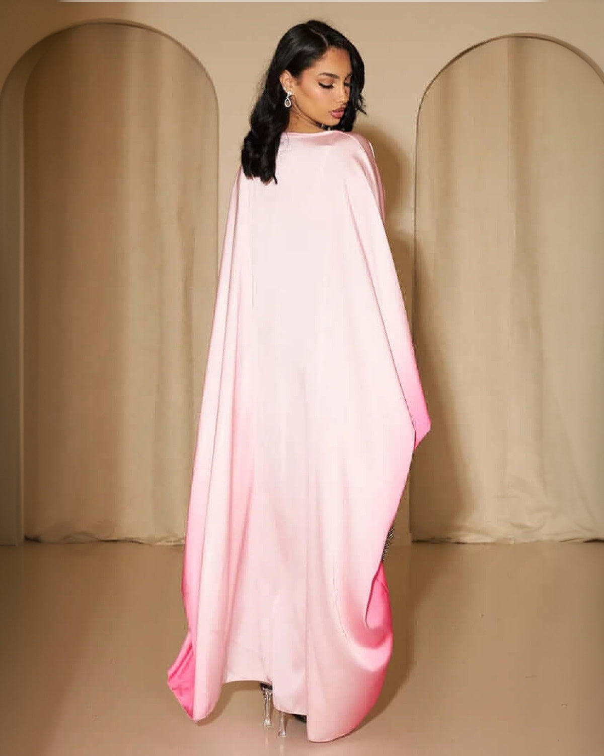 Printed Bodycon Part Butterfly Abaya