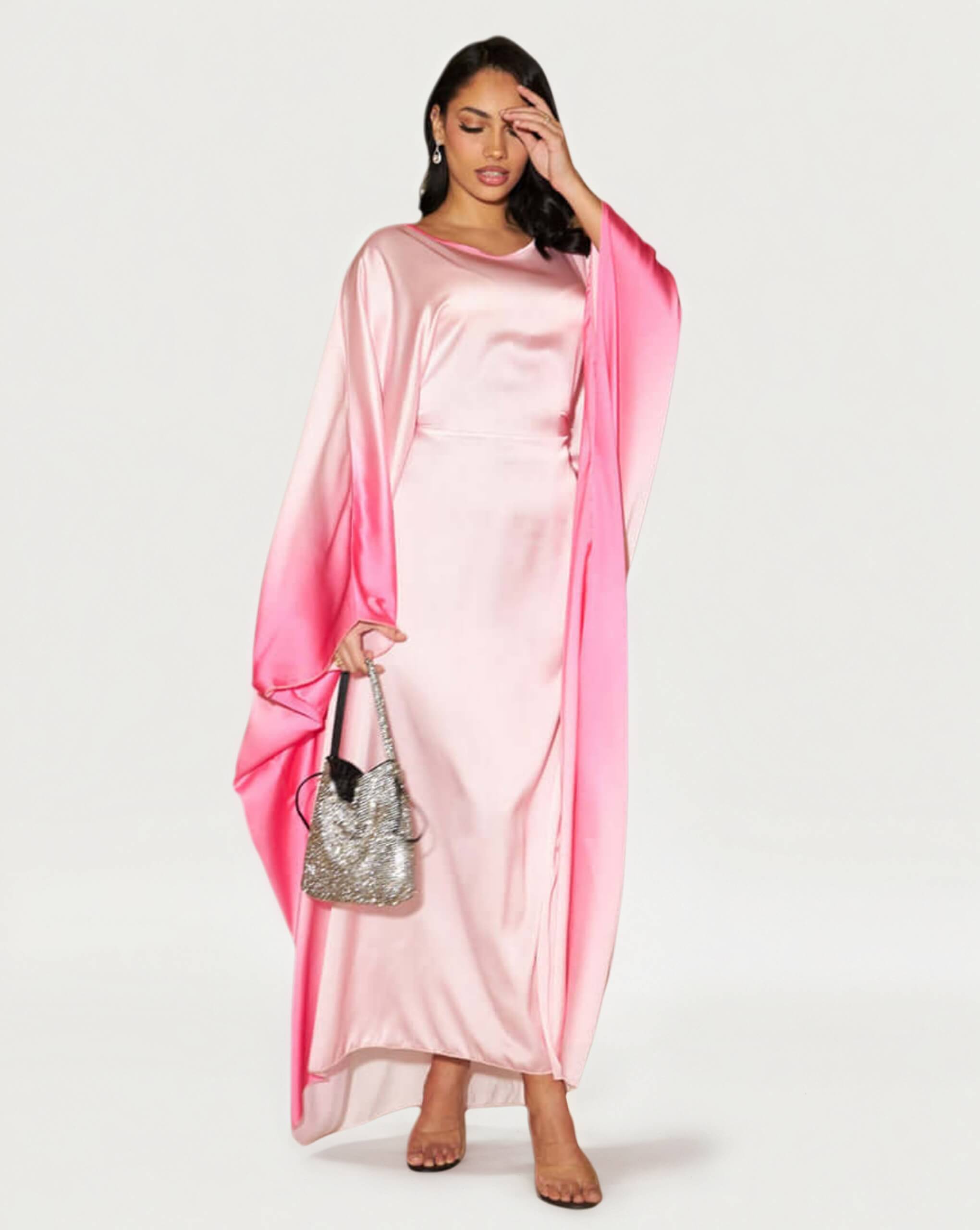 Printed Bodycon Part Butterfly Abaya