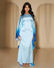 Printed Bodycon Part Butterfly Abaya
