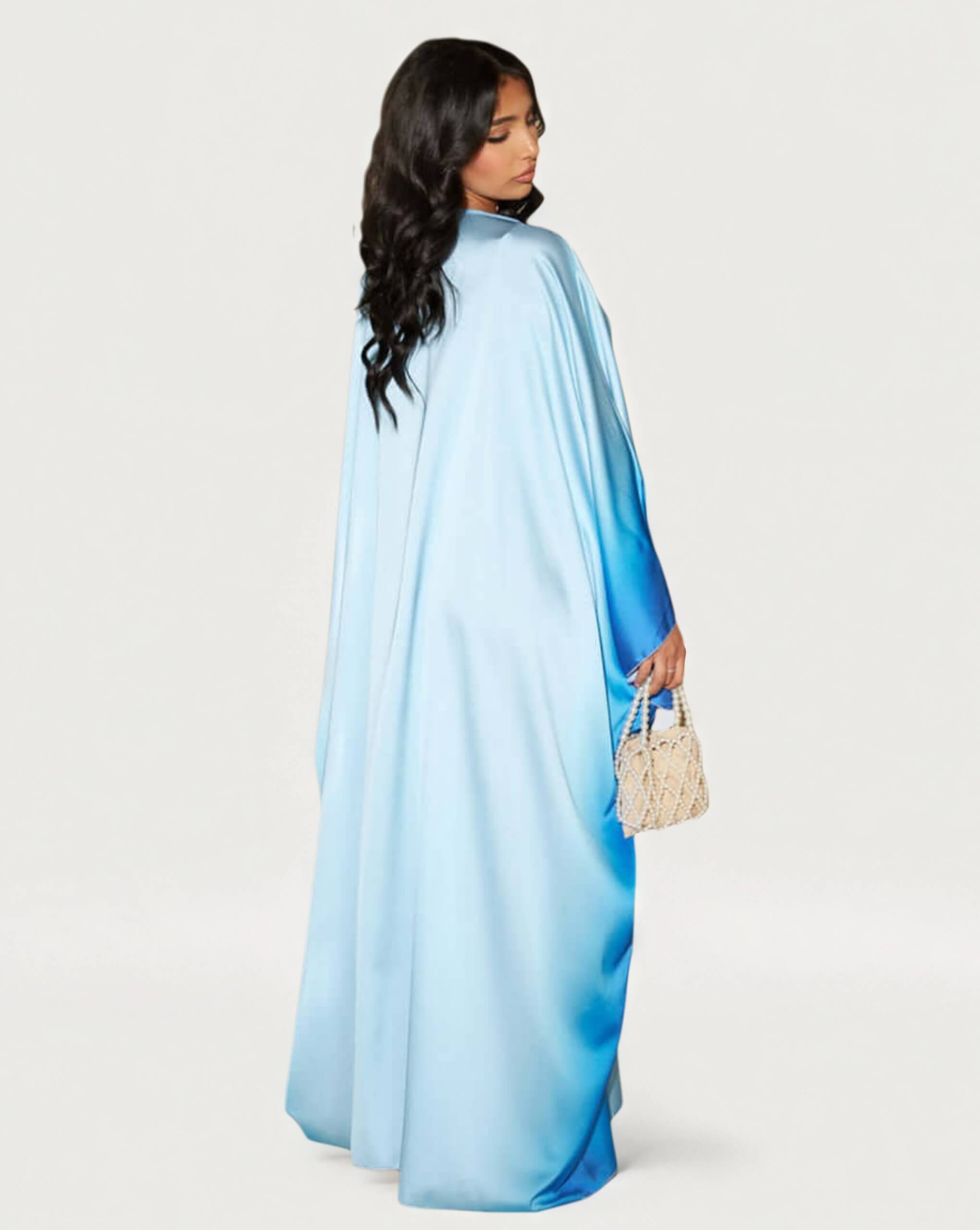 Printed Bodycon Part Butterfly Abaya