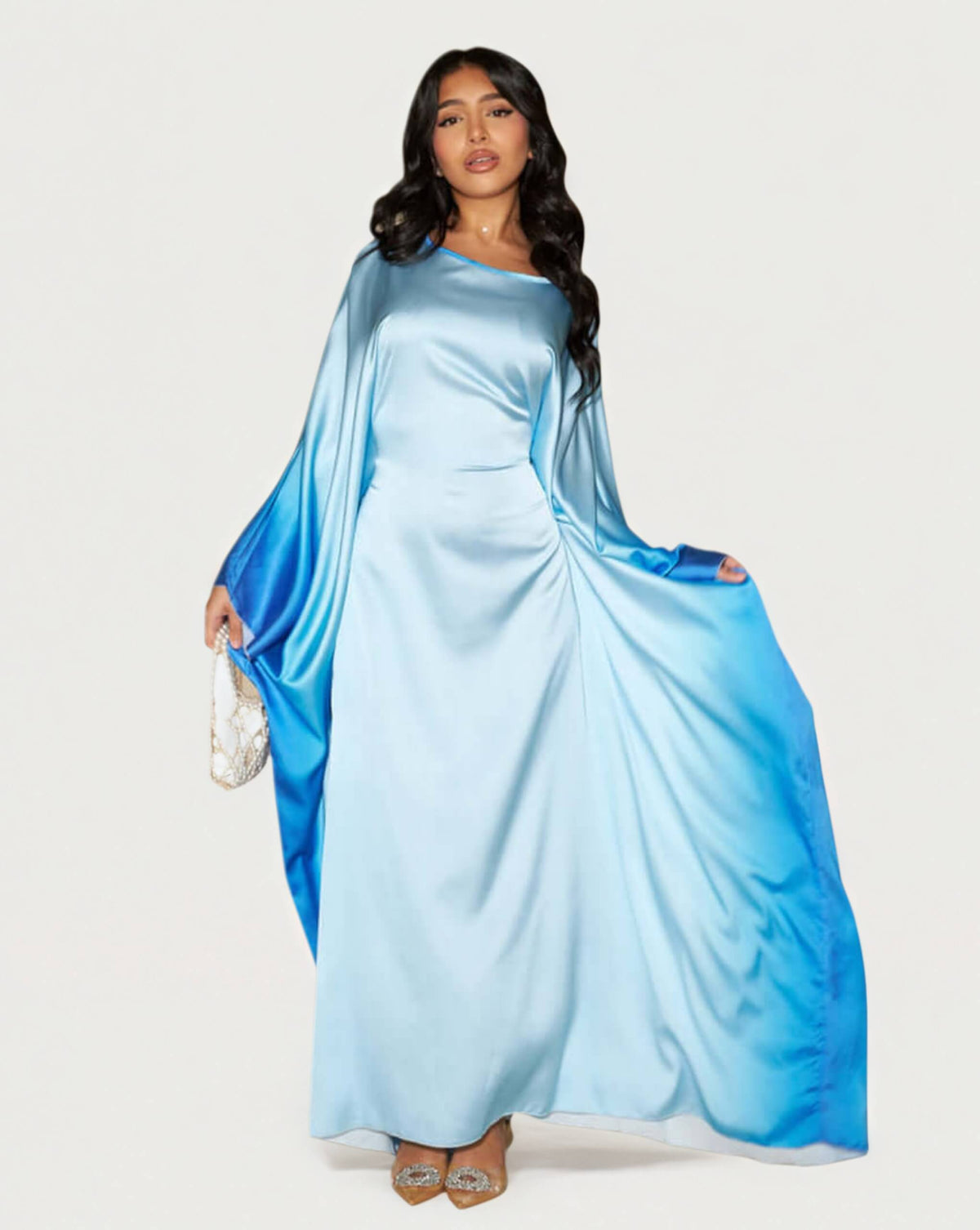 Printed Bodycon Part Butterfly Abaya