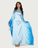 Printed Bodycon Part Butterfly Abaya