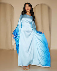 Printed Bodycon Part Butterfly Abaya