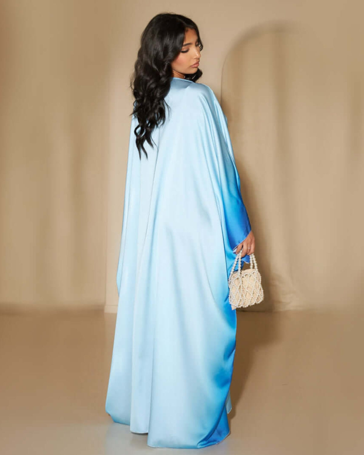 Printed Bodycon Part Butterfly Abaya