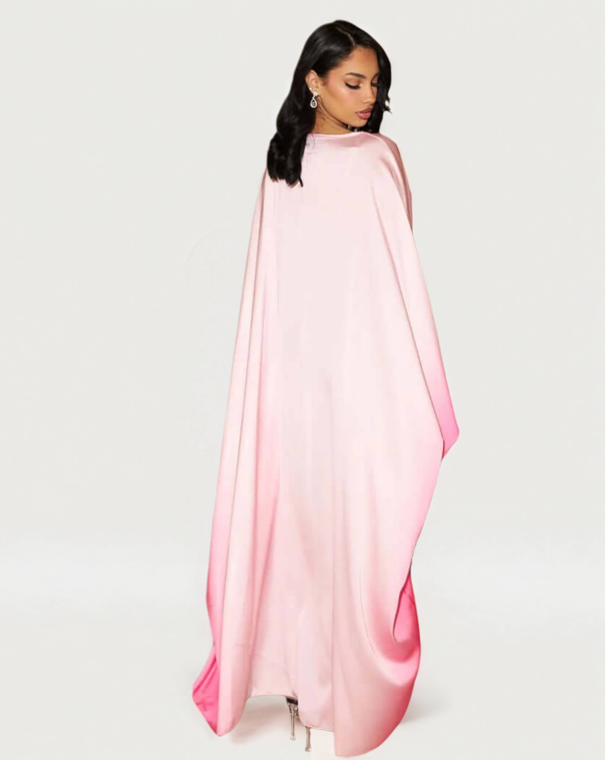 Printed Bodycon Part Butterfly Abaya
