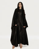 Satin Batwing Black Butterfly Abaya Dress