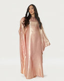 Satin Batwing Pink Butterfly Abaya Dress