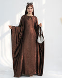 Satin Batwing Coffee Butterfly Abaya Dress