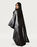Satin Batwing Dark Gray Butterfly Abaya Dress