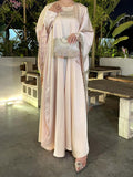Satin Tassel Butterfly Abaya 3-Piece Set