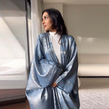 Modest Blue Open Abaya