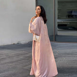 Modest Pink Open Abaya