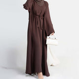 Elegant Multi-Color Abaya Dress 3 Piece Set with Breathable Fabric & Matching Hijab