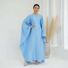 Solid Color Drawstring Butterfly Abaya