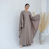 Solid Color Drawstring Butterfly Abaya