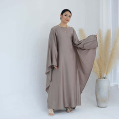 Solid Color Drawstring Butterfly Abaya