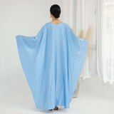 Solid Color Drawstring Butterfly Abaya
