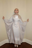 Luxury Satin Maxi Butterfly Abaya Plus Size Women's Modest Dress