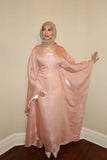 Luxury Satin Maxi Butterfly Abaya Plus Size Women's Modest Dress