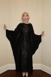Luxury Satin Maxi Butterfly Abaya Plus Size Women's Modest Dress