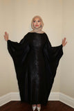 Luxury Satin Maxi Butterfly Abaya Plus Size Women's Modest Dress