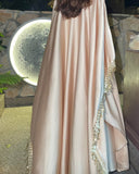 Premium Satin Tassel Butterfly Abaya Dress 3-Piece Set