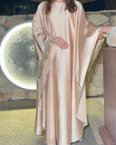 Premium Satin Tassel Butterfly Abaya Dress 3-Piece Set