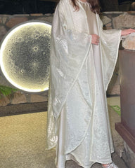 StarLight Pearl Organza Open Abaya Dress 2-Piece Set
